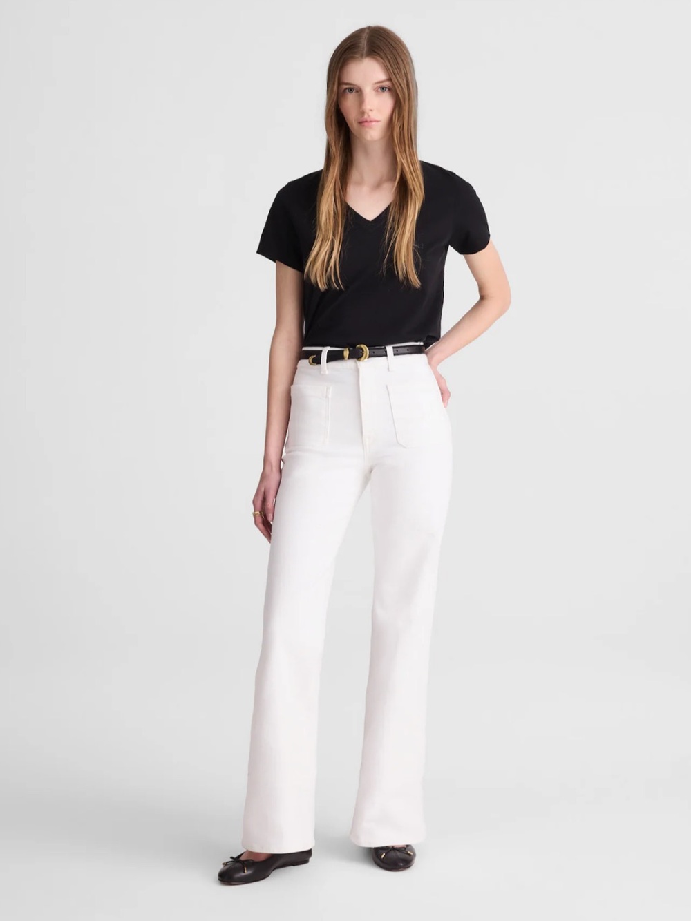 Madewell Short Emmy Wide-Leg Jeans Tile White 24S $148